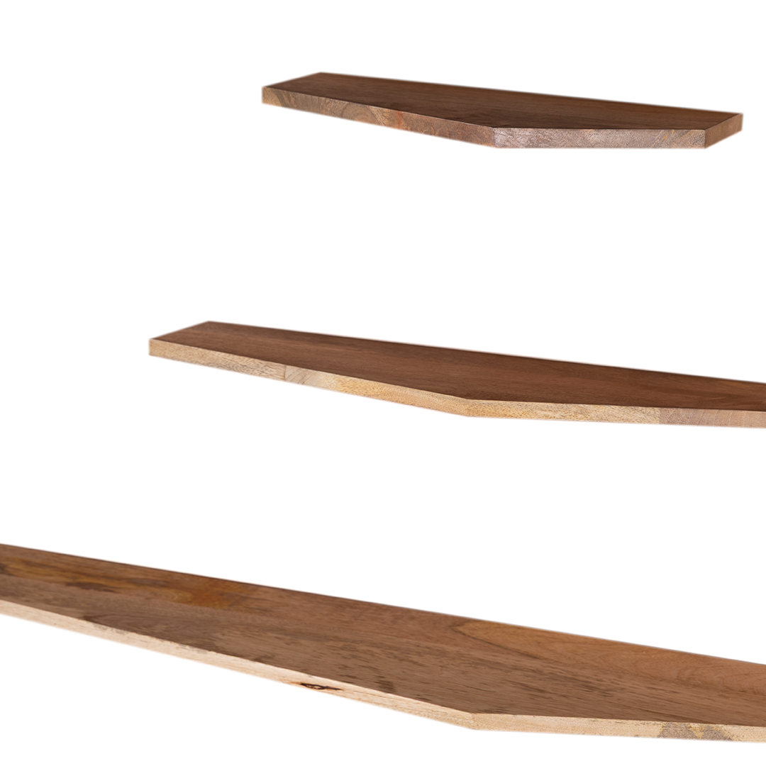 Acornalia Pali Mango Wood Accent Shelf | Set of 3