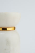 Acornalia Baran Marble Candle Stand Set of 2 | Premium Handcrafted Candle Holders for Home Décor | Elegant White Marble with Gold Accent | Modern Luxury Tealight & Pillar Candle Holder