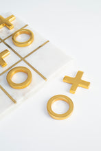 Acornalia XOXO Tic Tac Toe Game Set | Luxury Marble Board with Golden X & O Pieces | Stylish Tabletop Game & Home Décor Accent