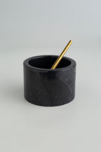 Acornalia Day & Night Marble Salt & Pepper Bowl Set with Golden Spoon | Elegant Black & White Marble Seasoning Containers | Stylish Kitchen, Dining & Bar Accessory (Set of 2)