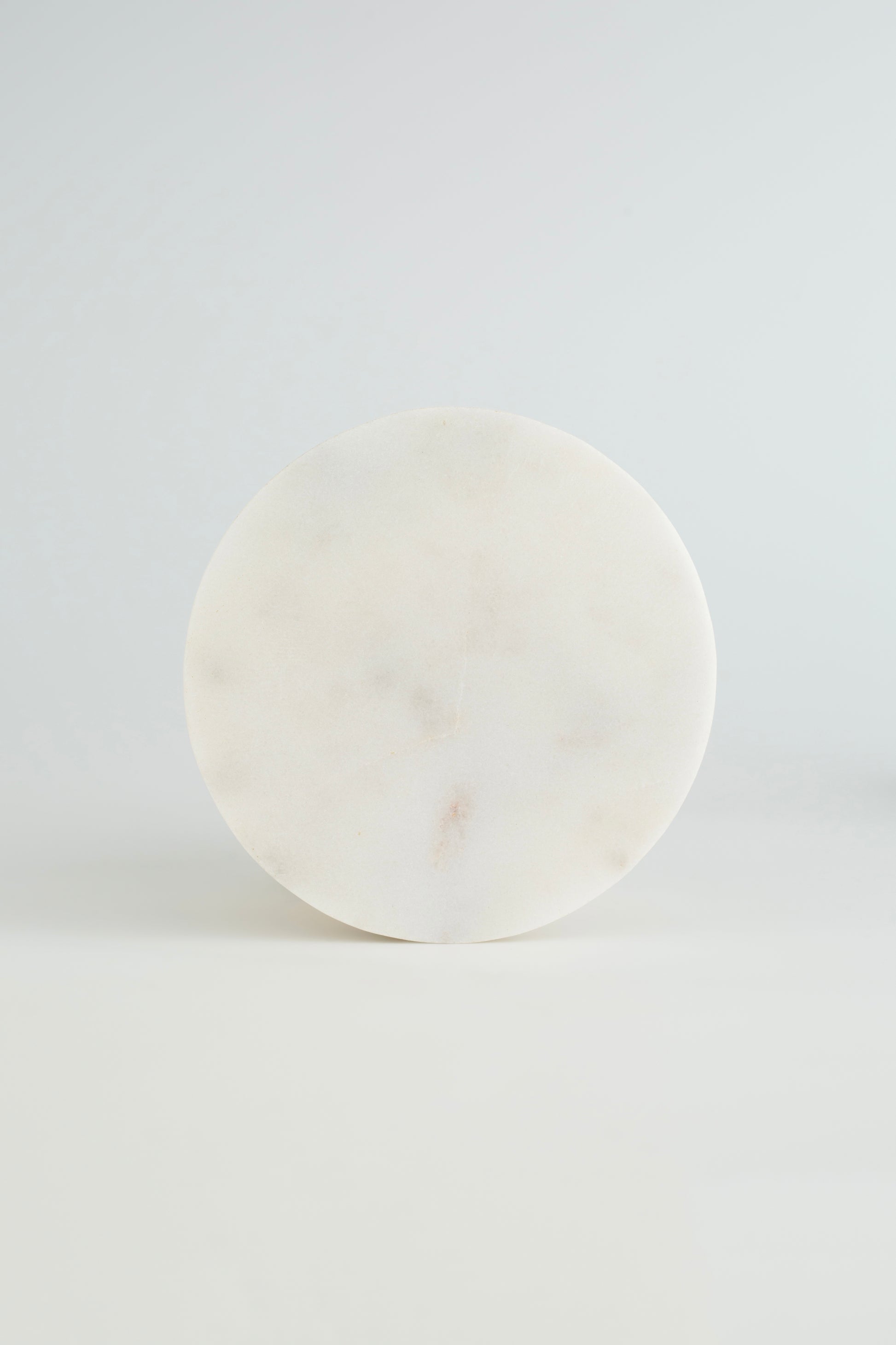 Acornalia Moonlight White Marble Round Coaster-set of 4