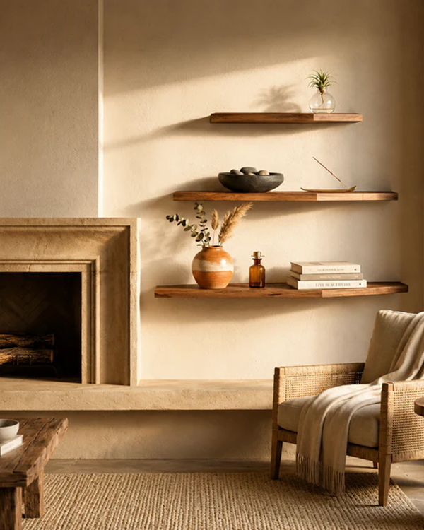 Acornalia Pali Mango Wood Accent Shelf | Set of 3